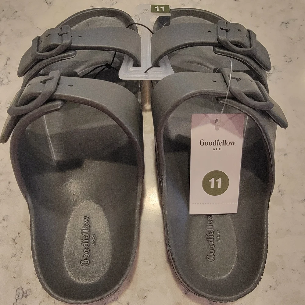 Goodfellow & Co. Carson Two Band Slide Grey Slip On Mens 11 NWT!